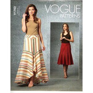 Vogue V1703 Misses 8 to 16 Midi and Maxi Flared Skirts Uncut Sewing Pattern